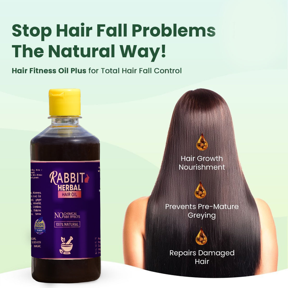 Rabbit Herbal Hair Oil – 100% Stronger, Healthier Growth